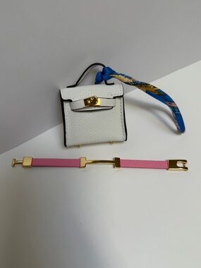 White Mini Bag & Pink Bracelet NWOT